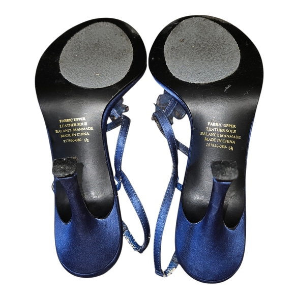 Colin Stuart Y2K Strappy Slingback Heels Ruffle Blue Size 6.5 - Picture 4 of 9